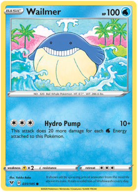 (031/185) Wailmer Common - Vivid Voltage - Card Croc