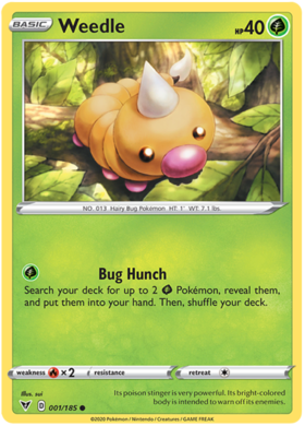 (001/185) Weedle Common - Vivid Voltage - Card Croc