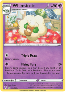 (076/185) Whimsicott Rare - Vivid Voltage - Card Croc