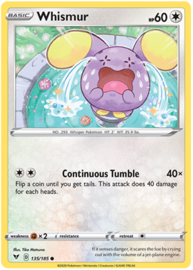 (135/185) Whismur Common - Vivid Voltage - Card Croc