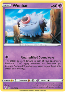 (073/185) Woobat Common - Vivid Voltage - Card Croc