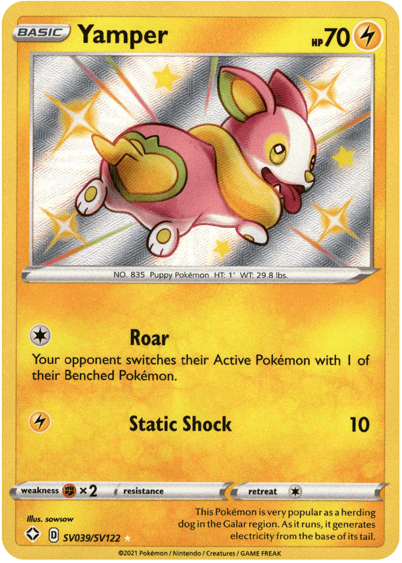 (039/122) Yamper - Shining Fates Holo - Card Croc