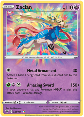 (082/185) Zacian Amazing Holo Rare - Vivid Voltage - Card Croc