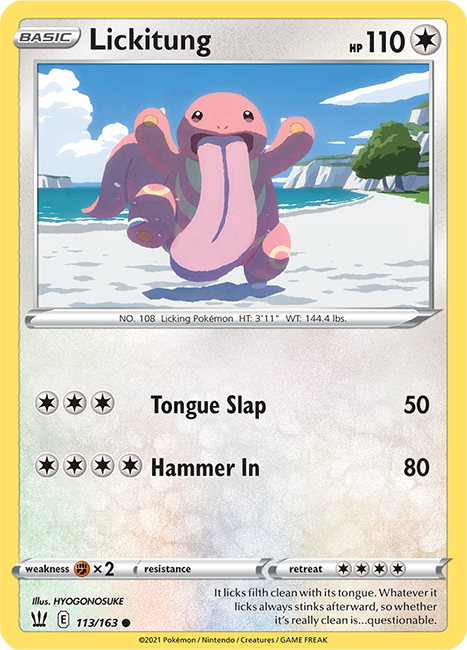 (113/163) Lickitung Common - Battle Styles - Card Croc