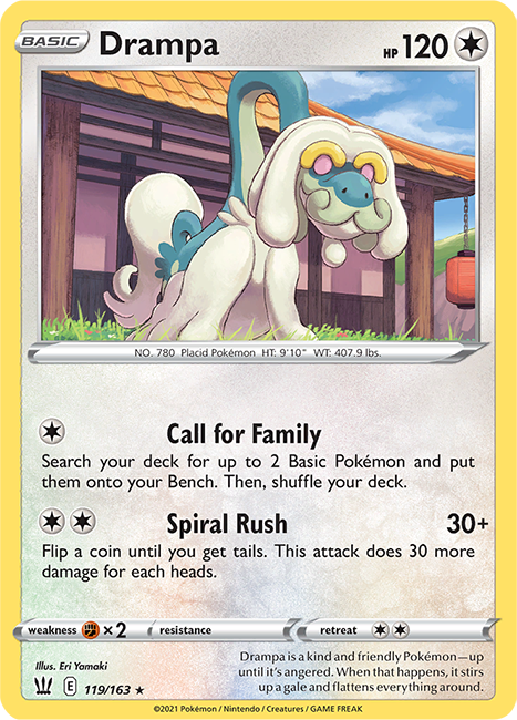 (119/163) Drampa Rare - Battle Styles