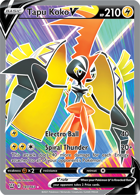 (147/163) Tapu Koko Full Art Ultra Rare - Battle Styles