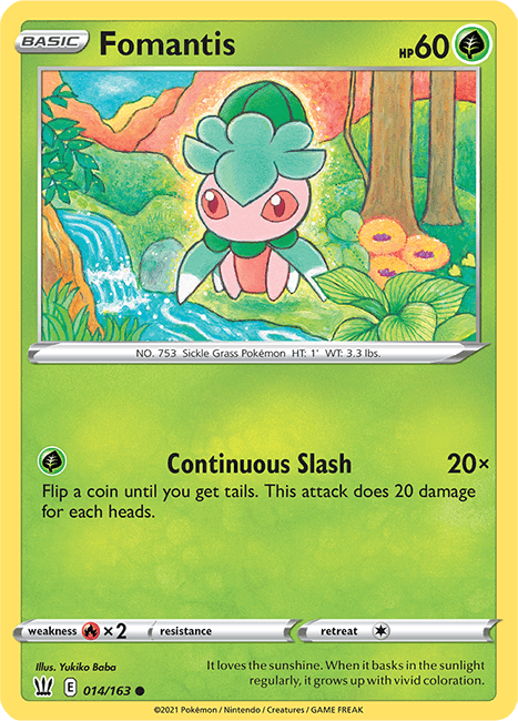 (014/163) Fomantis Common - Battle Styles - Card Croc