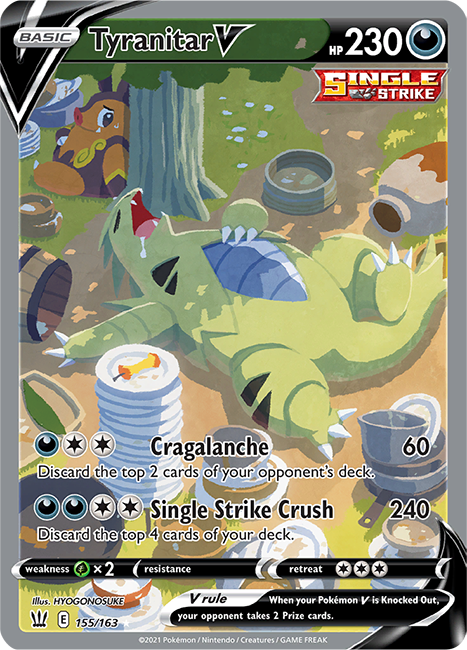 (155/163) Tyranitar V Alternative Art Ultra Rare - Battle Styles