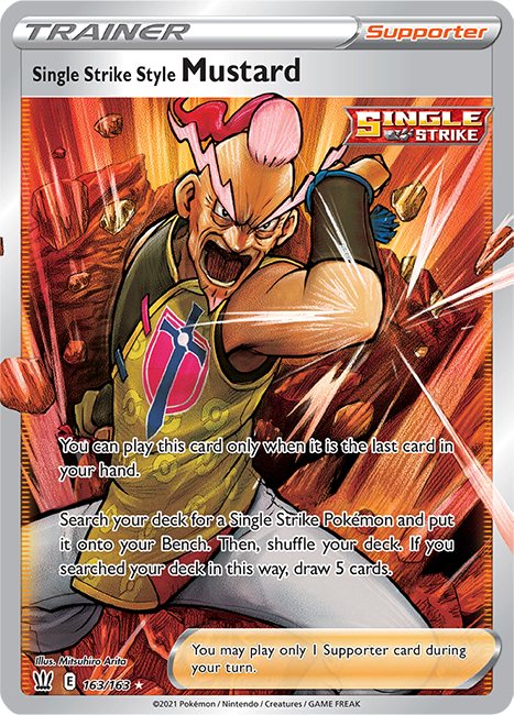 (163/163) Single Strike Style Mustard Full Art Ultra Rare - Battle Styles