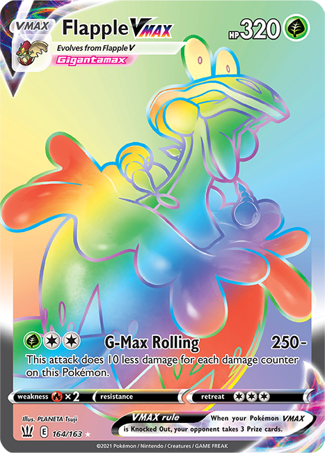 (164/163) Flapple VMAX Secret Rare - Battle Styles