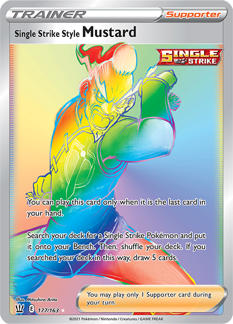 (177/163) Single Strike Style Mustard Rainbow Secret Rare - Battle Styles