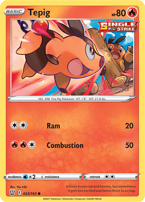 (023/163) Tepig Common - Battle Styles - Card Croc