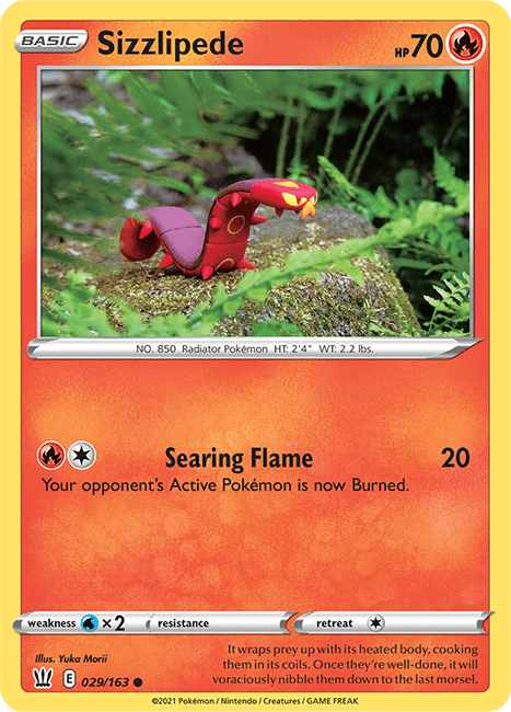 (029/163) Sizzlipede Common - Battle Styles - Card Croc