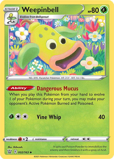 (002/163) Weepinbell Uncommon - Battle Styles - Card Croc