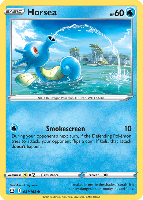 (031/163) Horsea Common - Battle Styles - Card Croc