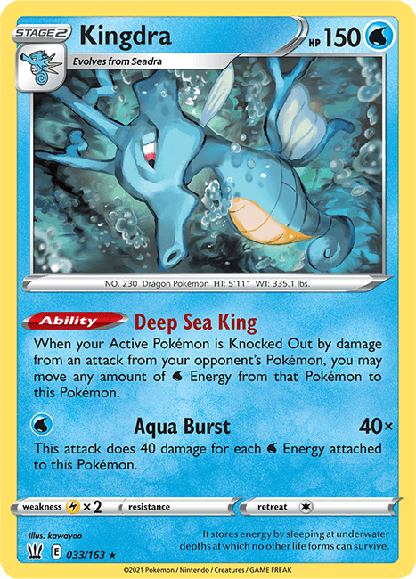 (033/163) Kingdra Holo Rare - Battle Styles - Card Croc