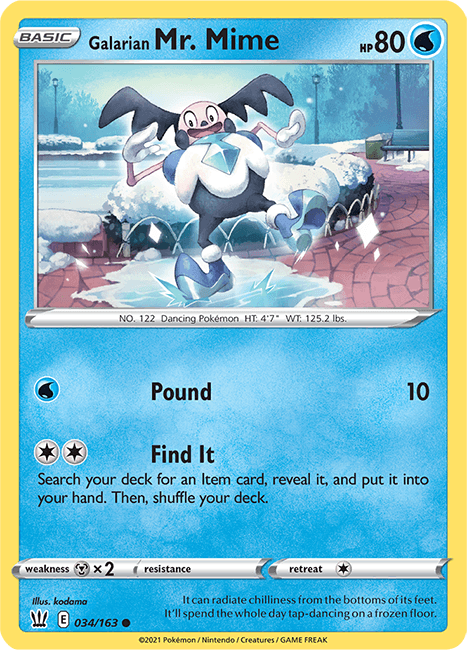 (034/163) Galarian Mr Mime Common - Battle Styles - Card Croc