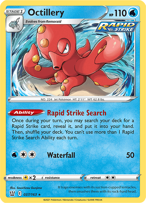 (037/163) Octillery Holo Rare - Battle Styles - Card Croc