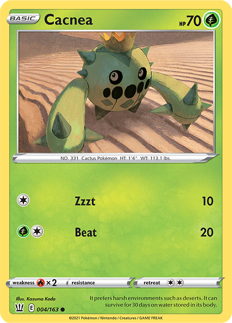 (004/163) Cacnea Common - Battle Styles - Card Croc