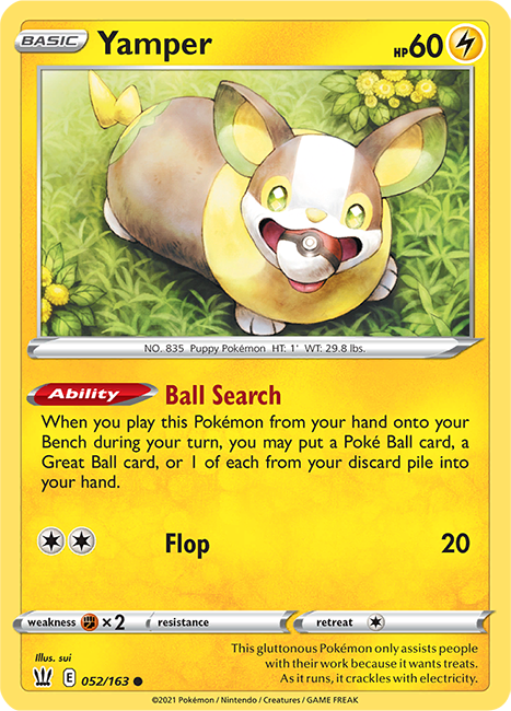 (052/163) Yamper Common - Battle Styles - Card Croc