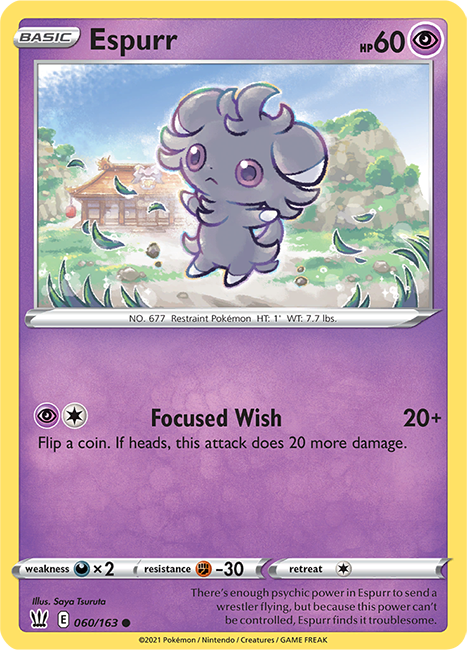 (060/163) Espurr Common - Battle Styles - Card Croc