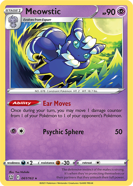 (061/163) Meowstic Holo Rare - Battle Styles - Card Croc