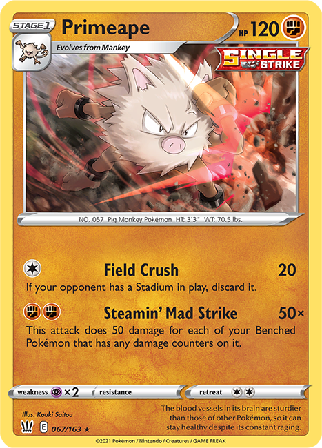 (067/163) Primeape Rare - Battle Styles - Card Croc