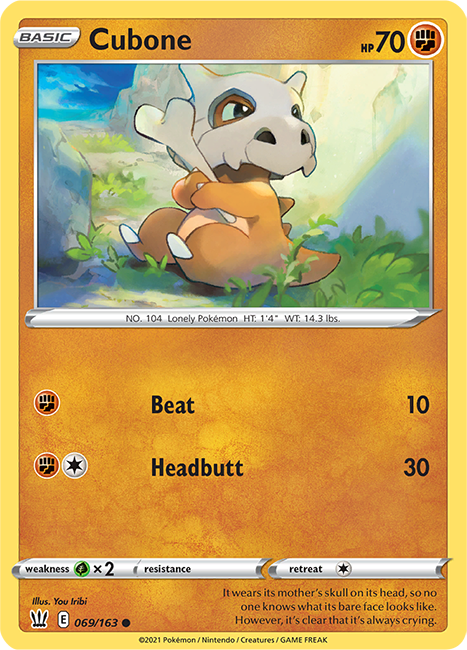 (069/163) Cubone Common - Battle Styles - Card Croc