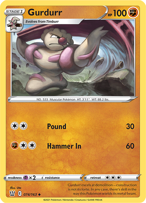 (074/163) Gurdurr Uncommon - Battle Styles - Card Croc