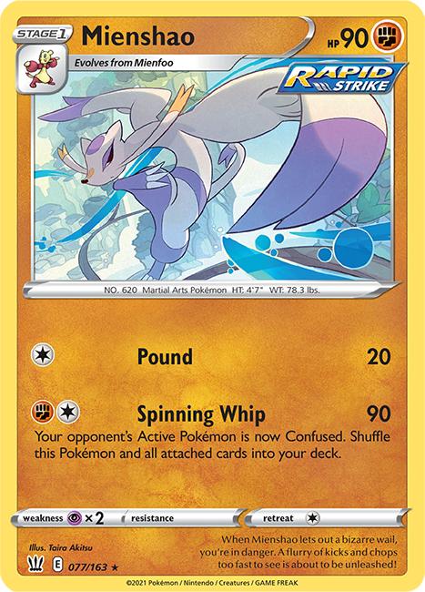 (077/163) Mienshao Rare - Battle Styles - Card Croc