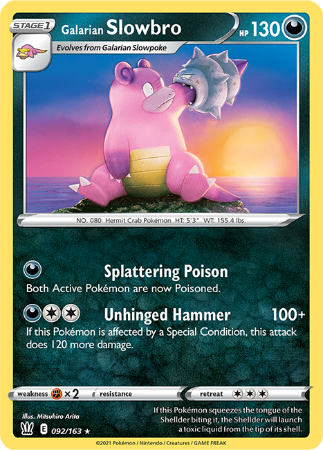 (092/163) Galarian Slowbro Rare - Battle Styles - Card Croc