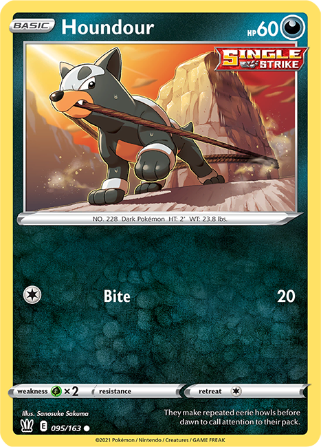 (095/163) Houndour Common - Battle Styles - Card Croc