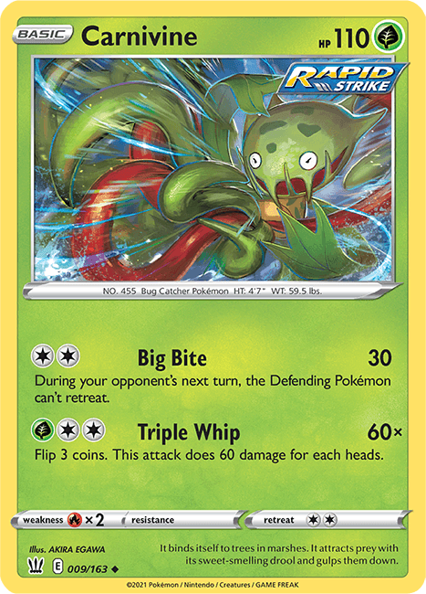 (009/163) Carnivine Uncommon - Battle Styles - Card Croc