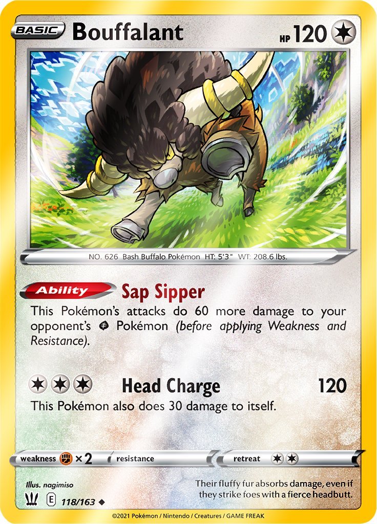 (118/163) Bouffalant Reverse Holo - Battle Styles - Card Croc