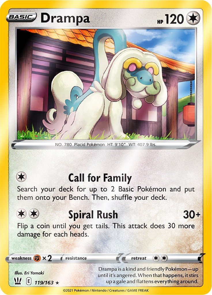 (119/163) Drampa Reverse Holo - Battle Styles - Card Croc