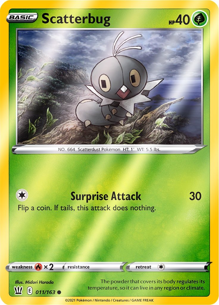 (011/163) Scatterbug Common Reverse Holo - Battle Styles - Card Croc