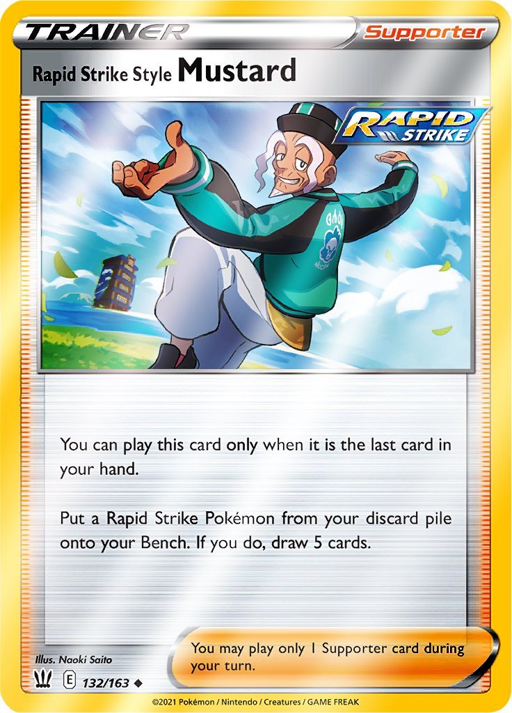 (132/163) Rapid Strike Style Mustard Reverse Holo - Battle Styles - Card Croc