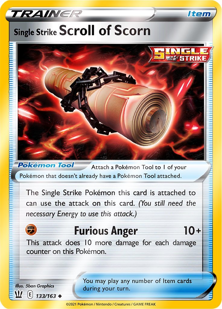 (133/163) Single Strike Scroll of Scorn Reverse Holo - Battle Styles - Card Croc