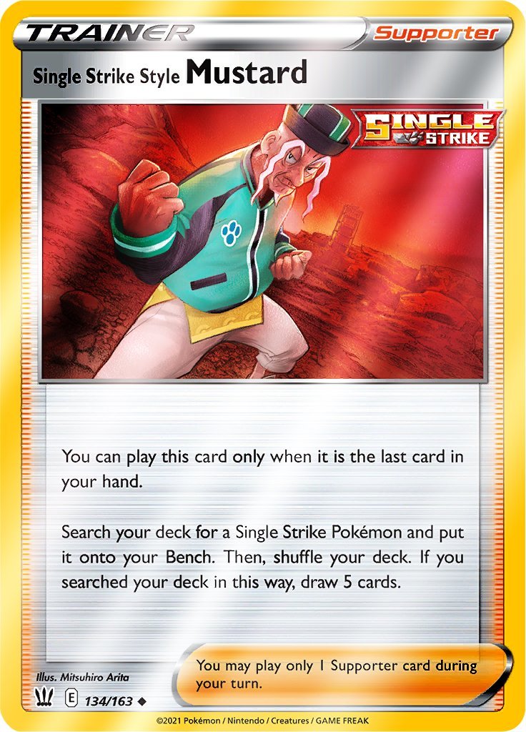 (134/163) Single Strike Style Mustard Reverse Holo - Battle Styles - Card Croc