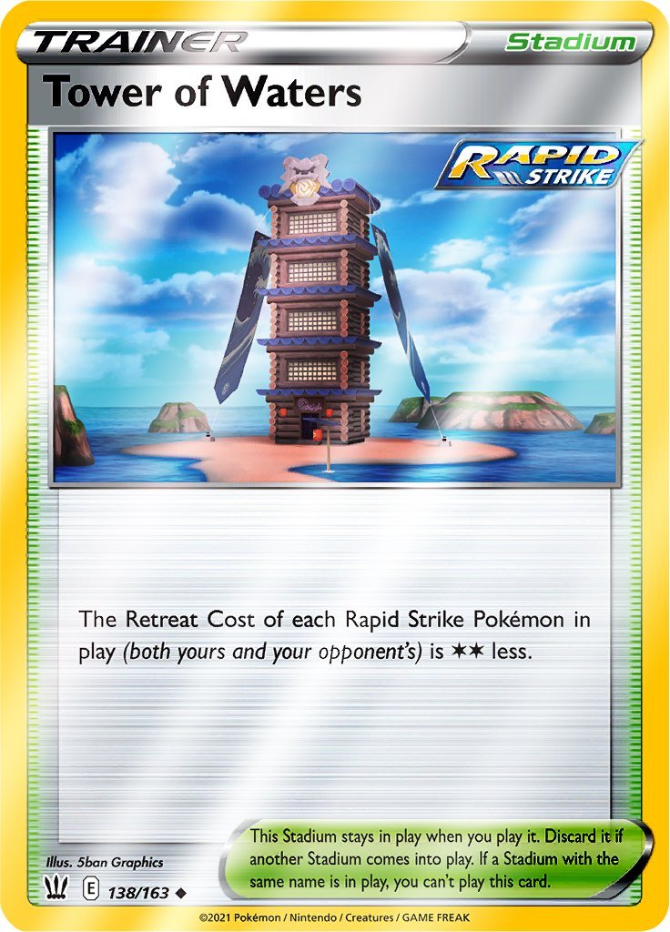 (138/163) Tower of Waters Reverse Holo - Battle Styles - Card Croc