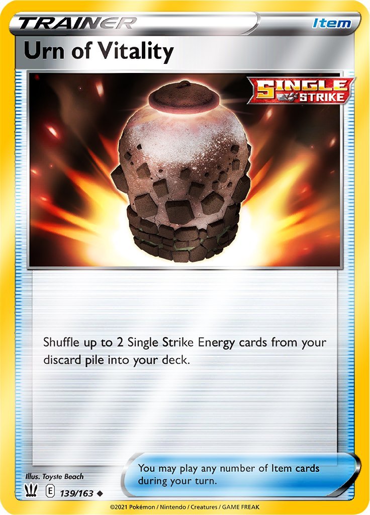 (139/163) Urn of Vitality Reverse Holo - Battle Styles - Card Croc