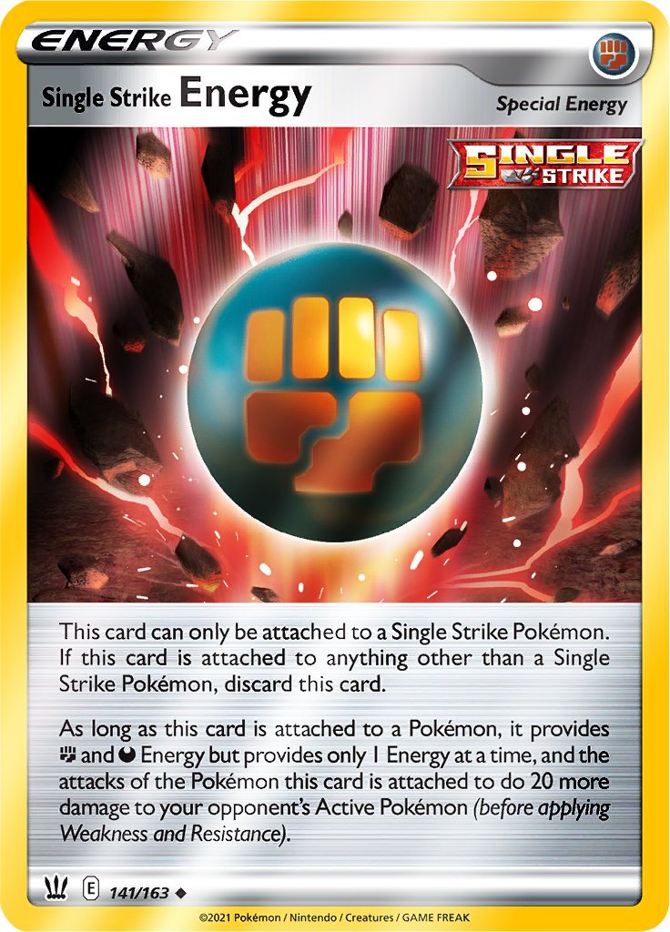 (141/163) Single Strike Energy Reverse Holo - Battle Styles - Card Croc