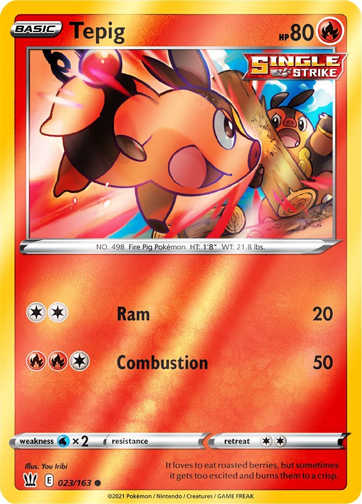 (023/163) Tepig Reverse Holo - Battle Styles - Card Croc