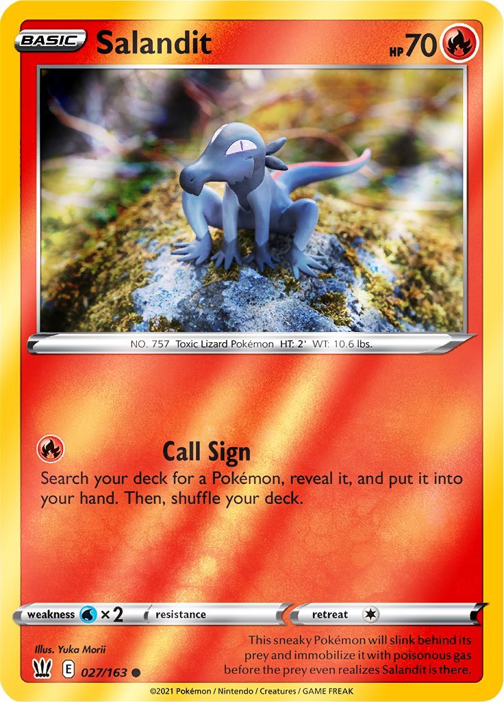 (027/163) Salandit Reverse Holo - Battle Styles - Card Croc