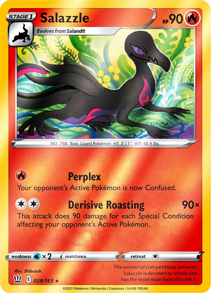 (028/163) Salazzle Reverse Holo - Battle Styles - Card Croc