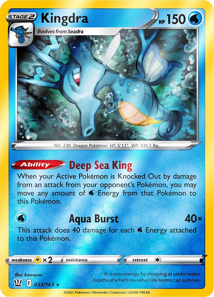 (033/163) Kingdra Reverse Holo - Battle Styles - Card Croc