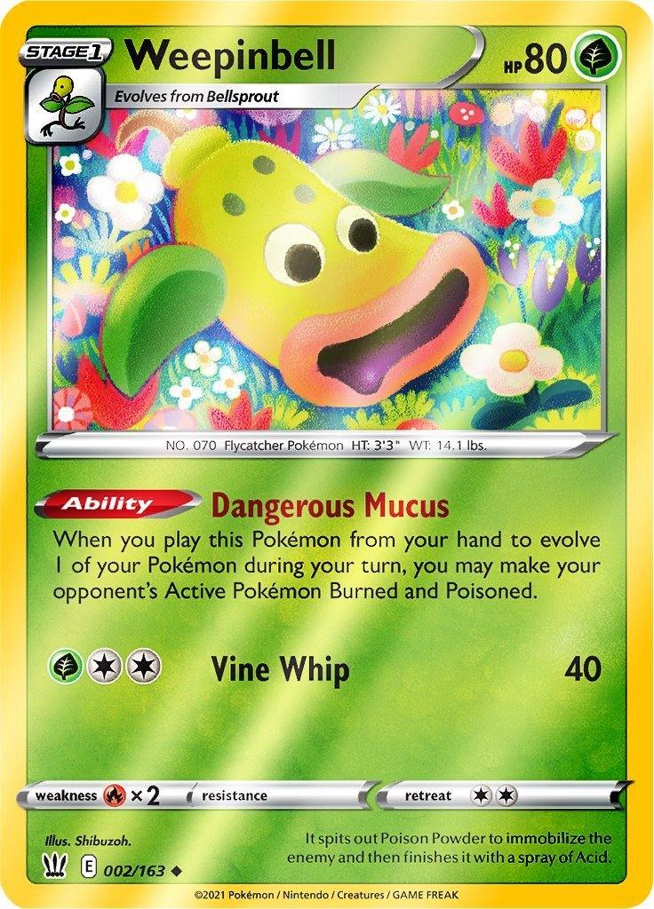 (002/163) Weepinbell Uncommon Reverse Holo - Battle Styles - Card Croc