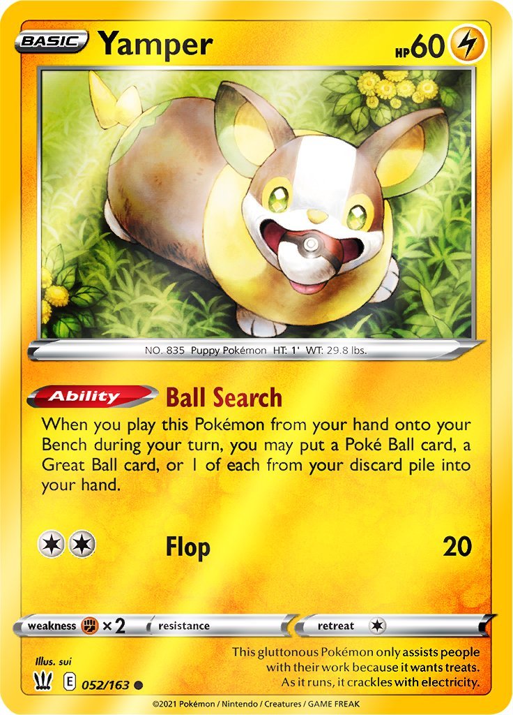 (052/163) Yamper Reverse Holo - Battle Styles - Card Croc