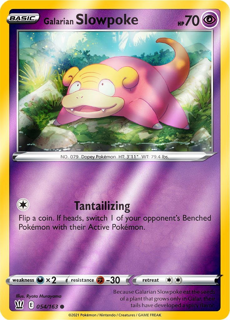 (054/163) Galarian Slowpoke Reverse Holo - Battle Styles - Card Croc