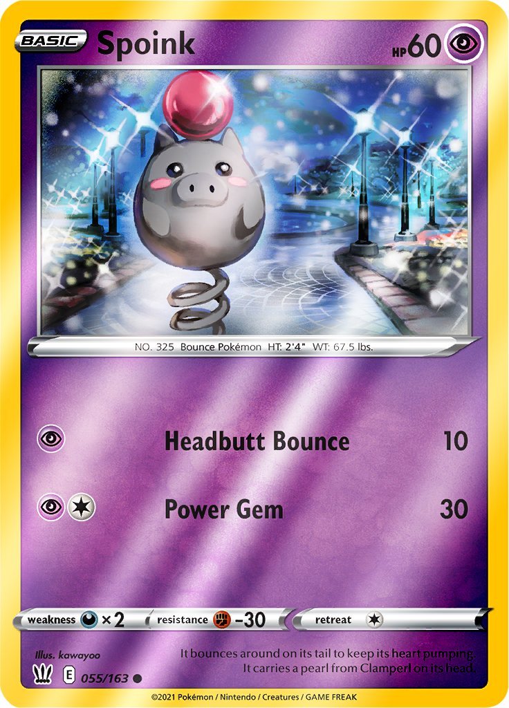 (055/163) Spoink Reverse Holo - Battle Styles - Card Croc